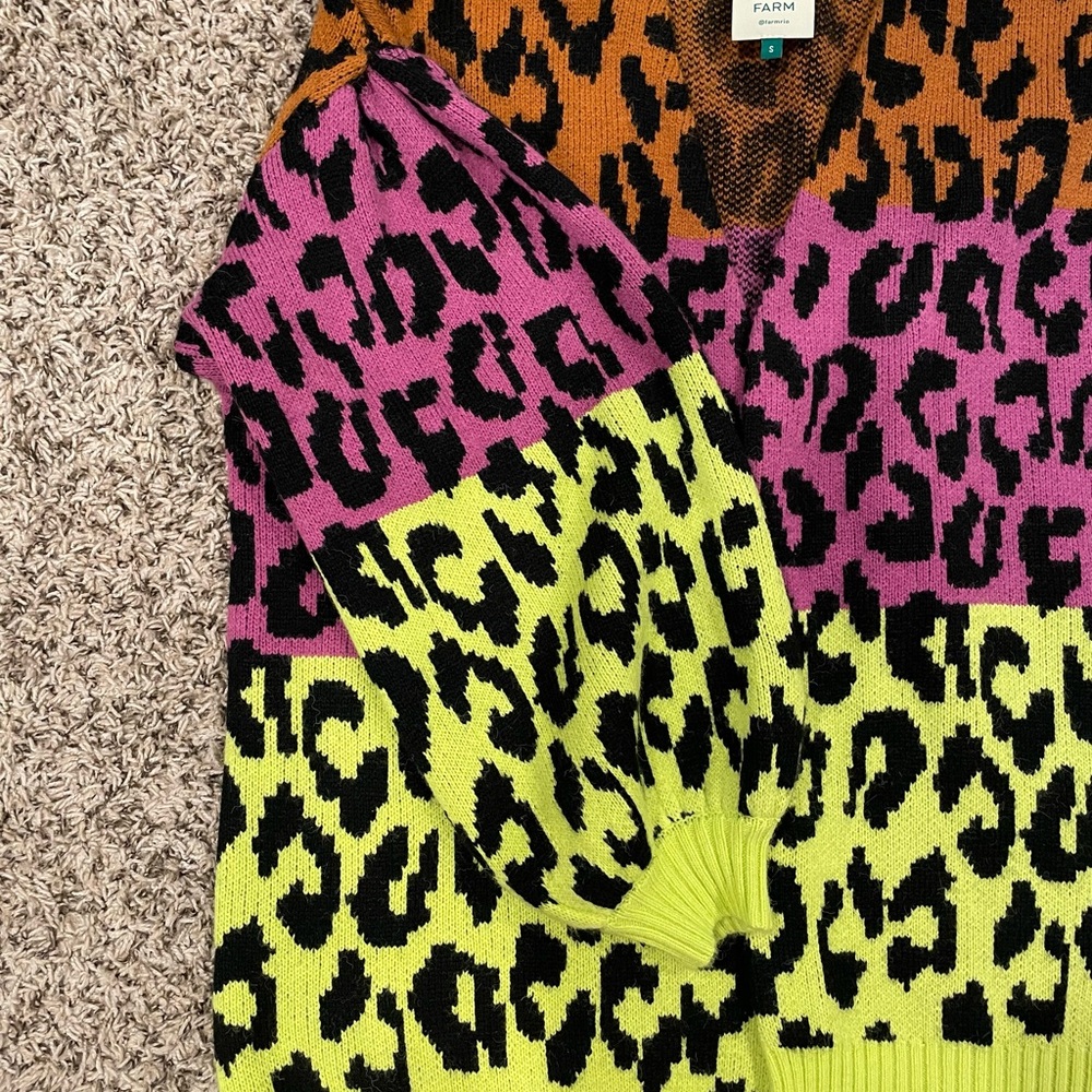 Farm Rio Leopard Print Sweater - Picture 5 of 7